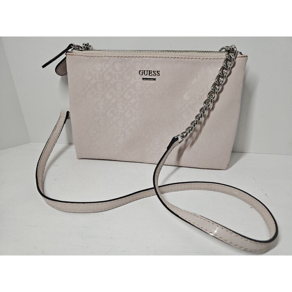 GUESS Kalei Mini Double Zip Crossbody Sling Purse Pink
